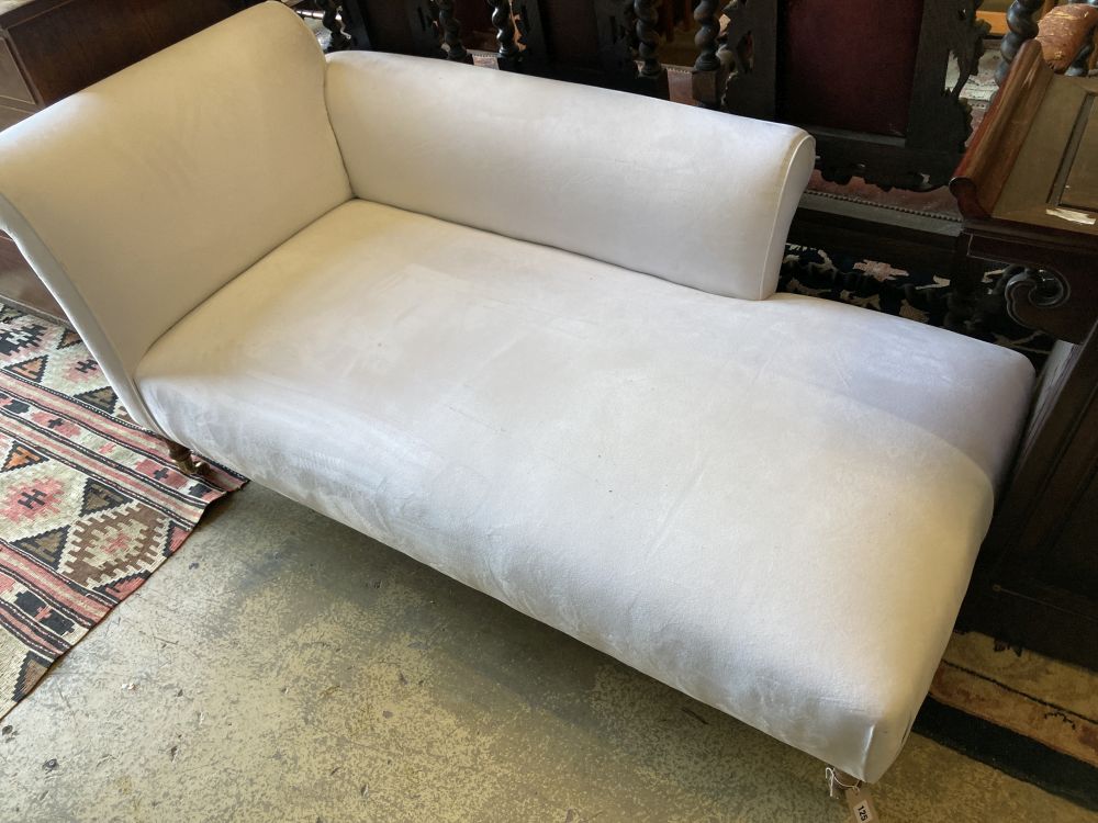 A Victorian style chaise longue, length 170cm, depth 80cm, height 76cm